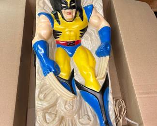 Vintage Marvel Wolverine blow mold lighted sign. Works!