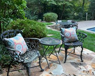 Outdoor cast iron chairs