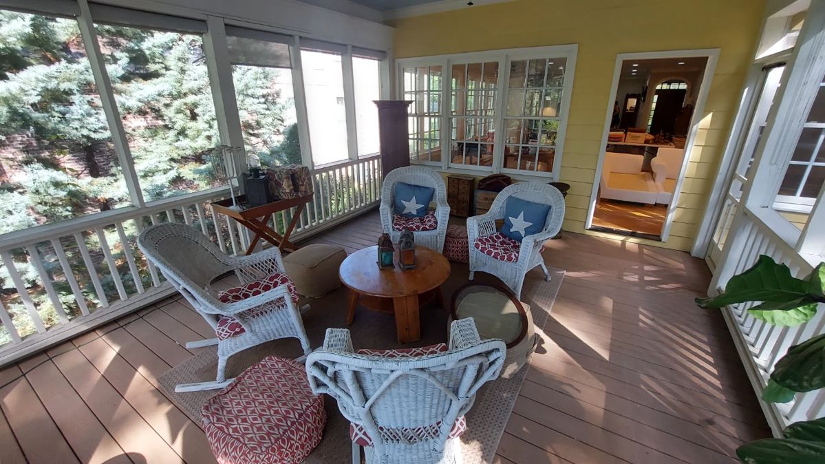 Amazing items on the porch. 
Tobacco cabinet.