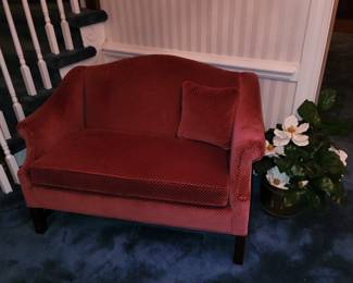 Burgundy loveseat 