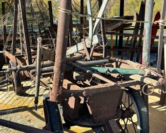 Horse drawn luggage wagon used to pull luggage to the trains