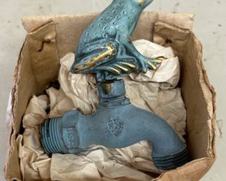 Adorable brass frog water spigot