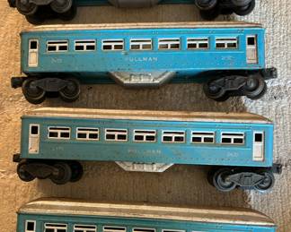 Vintage electric train Pullman train cars