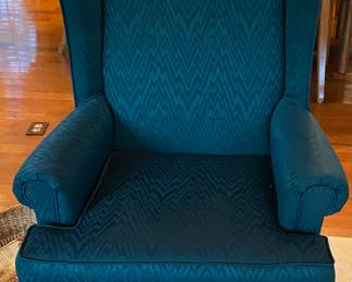 X2 green wingback chairs