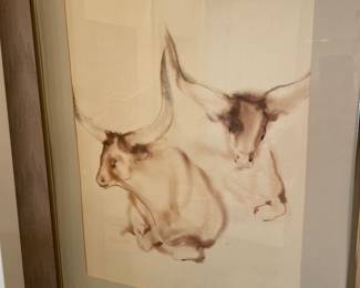 German artist Klaus Meyer-Gasters (1925-2016) a study of bulls.