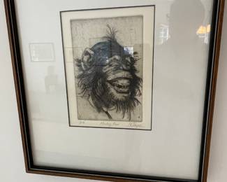 Michael Louis Jacques (American b. 1945), Monkey Face, Etching, Signed l.r., titled l.c. and numbered 19/90 l.l. 
