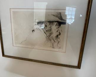 etching "Study for Ranch Hand" by Dale Rayburn 29/35
