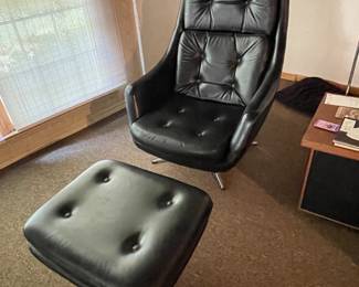 Mid-century Modern Overman style Lounge Chair and Ottoman