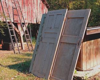 Barn finds including doors, shutters, ladders, lumber, rain barrels, etc...