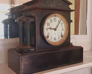 Cast iron mantle clock...