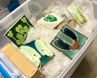 These are handcrafted, individually made art deco vintage tiles