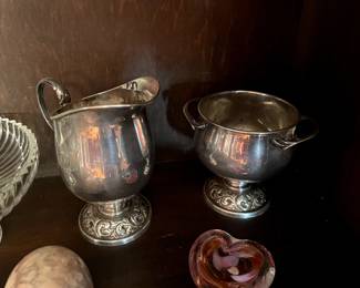 Sterling sugar and creamer