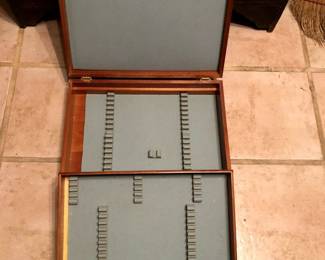 a large silverware box with insert