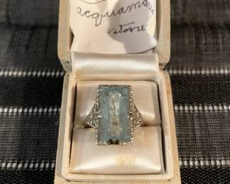 Early 1900's Edwardian period Aquamarine ring 