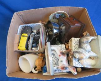 Lot 49. Wooden Napkin Holders, Stud Finder, Bookends, and More