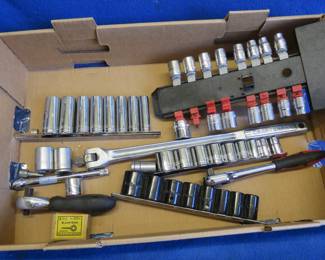Lot 60. Craftsman, KR, and Taskforce; Ratchets, Sockets, and Extensions