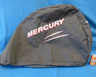 Lot 68. Cover for a large Mercury Verado outboard motor and a Cabela's fishing rod caddy.&nbsp; 91"