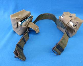 Lot 76. Web belt with 2 shell holders