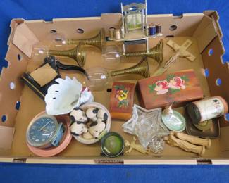 Lot 107. "Ladies Auxiliary" Embossing Stamp, Glassware, Knick Knacks, and More