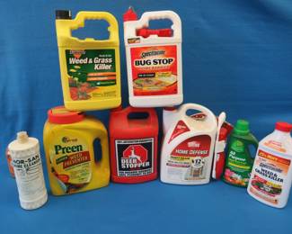 Lot 116. Household chemicals.&nbsp; Most are at least half full.