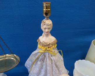 Lot 118. Lady lamp, hobnail milk glass, and more