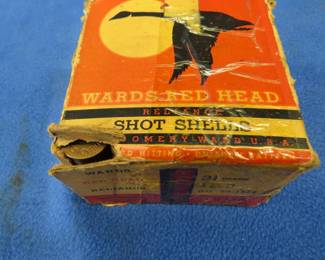 Lot 132. Vintage box of paper-hull 12-gauge shells, box is in poor condition