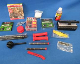 Lot 139. Black powder primers, pellets, bullets, and much more