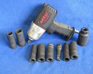 Lot 144. AirCat 1150 Pneumatic Impact Wrench and Mixed Impact Sockets