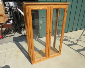 Lot 153. Solid Oak 34" x 56" x 16" Curio Cabinet