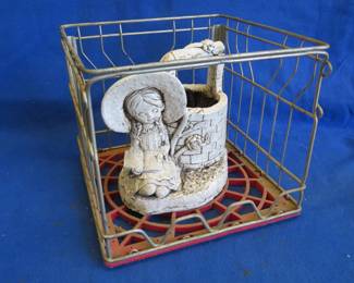 Lot 209. Garden Sculpture/Planter and Milk Crate