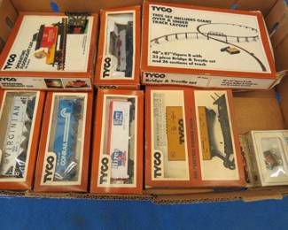 Lot 220. Tyco HO Scale Track, Engine and Cars