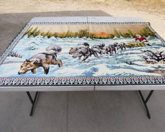 Lot 248. 74" x 48" Sled Dog Tapestry