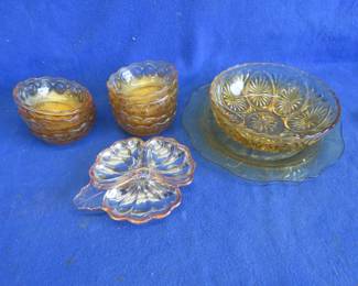 Lot 265. Honey Amber and Depression Glass