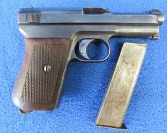 Lot 272. Mauser Model 1914, 7.65mm pistol with one magazine and four rounds of ammo. SN 360791 Permit required