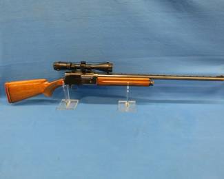Lot 285. Browning A5 12-gauge semi-auto.&nbsp; 2 3/4" chamber.&nbsp; Includes Cabela's 3 X 9 scope,&nbsp; hard-sided case, and 7 rounds.&nbsp; Serial no. 70634339
