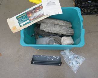 Lot 331. NIB Timber Heat gas log set.&nbsp; Includes tote and lid.