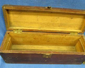 Lot 358. 24 x 7 x 9 vintage wooden box