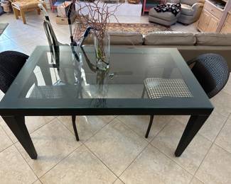 BLACK MODERN TABLE AND CHAIRS
