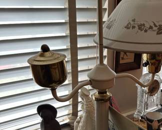 Lamps, mahogany desk, great smalls!