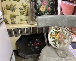 Toleware trays crystal pitchers