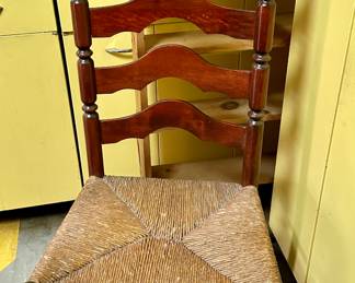 Rush seat ladder back chair