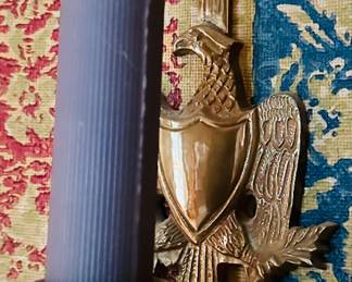 Victorian brass and crystal wall sconces 1 of 2