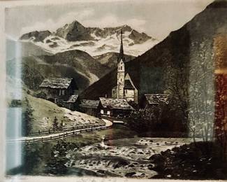 Early etching ,signed