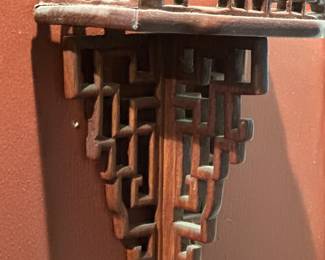 1 of 3 carved wood shelves