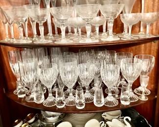 Crystal stemware and china etc