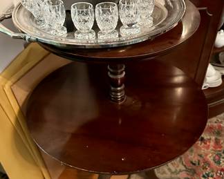 Two tiered mahogany side table