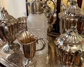 Beautiful tea / coffee servers, trays etc