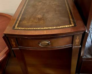Leather top drop leaf side table 1 of 2 )