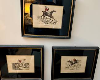 Very nice equestrian set of three