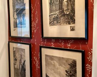 4 original etchings
